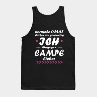 Campen Oma Rente Ruhestand Zelten Lagerfeuer Tank Top